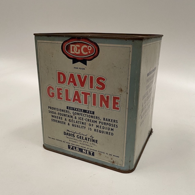 TIN, Vintage Label - Davis Gelatine